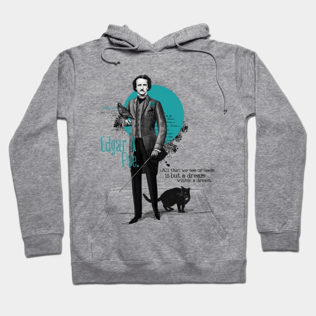 Edgar Allan Poe Hoodie by Ikographik